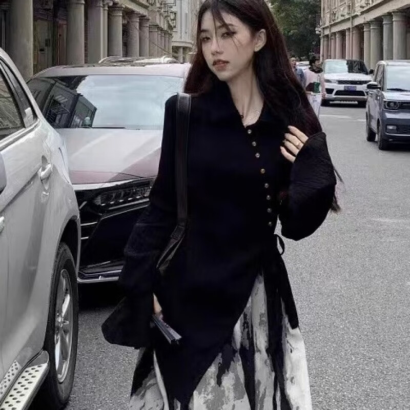 圣健郎(shengjianlang)成熟女性长裙aa字裙显身材大码女微胖mm 复古