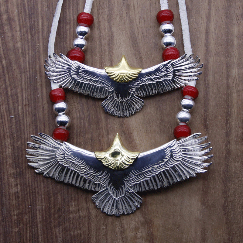 凡丘珠宝 goros金头鹰 高桥吾郎goros老鹰套链中鹰大鹰项链吊坠925