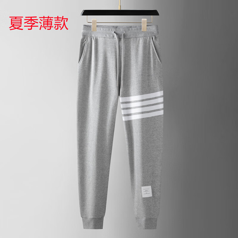 thom binpan美国潮牌tb纯棉卫裤男四条杠潮流百搭薄款裤子男宽松大码