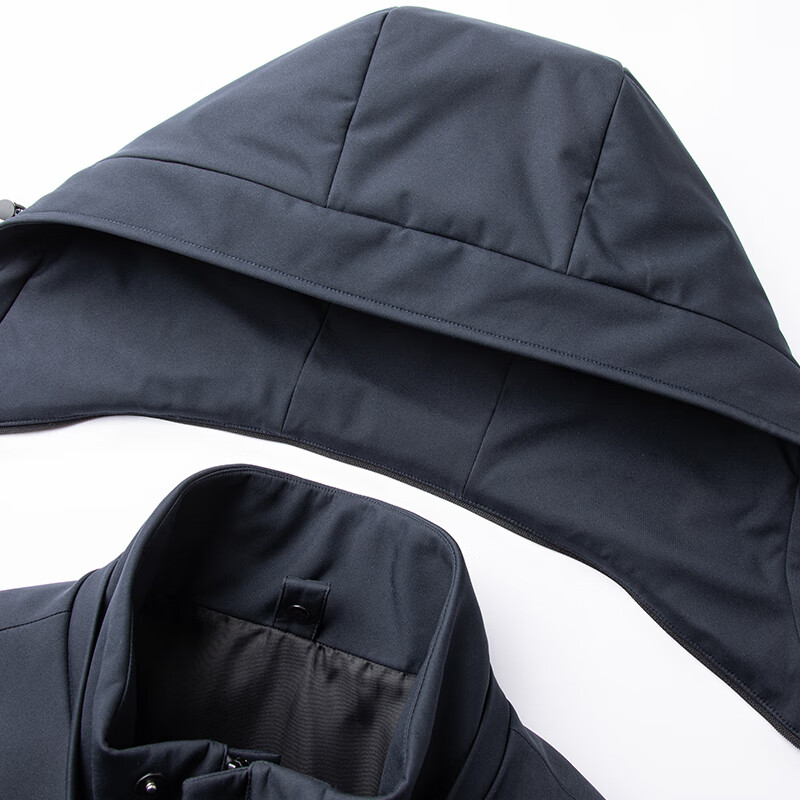 罗蒙（ROMON）一衣五穿可拆卸内胆连帽鹅绒羽绒服男士冬款中长款保暖加厚外套 7Y147Q26藏青色 185(适合160-180斤)