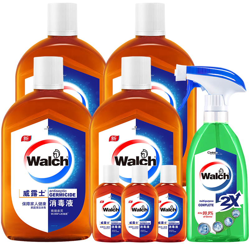 威露士消毒液消毒水630ml*4+消毒液170ml*3+多用抗菌喷雾500ml