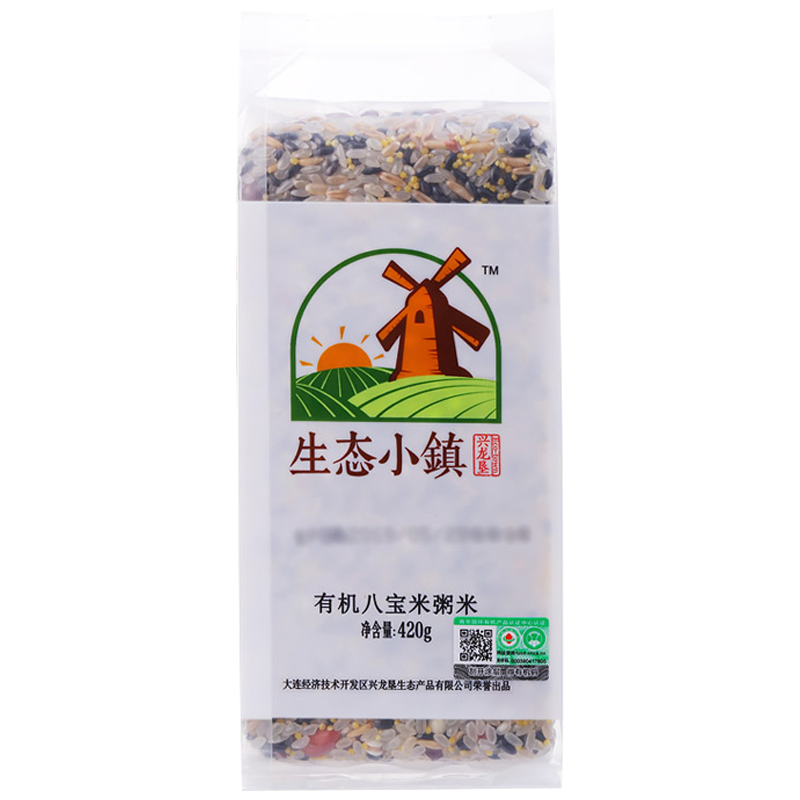 生態(tài)小鎮(zhèn)有機(jī)八寶粥米東北特產(chǎn)有機(jī)雜糧早餐八寶粥粥米糙米真空包裝 超值裝420g*10