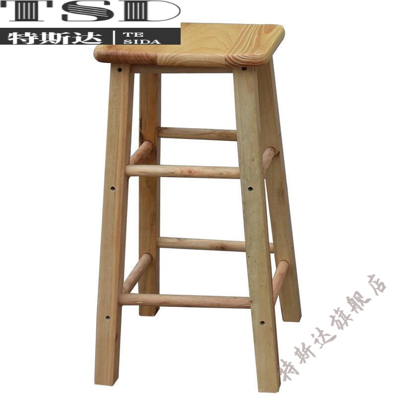 衔口家用木制实木防腐木浴室凳橡木方凳四脚凳子小板凳木板橙防水木质