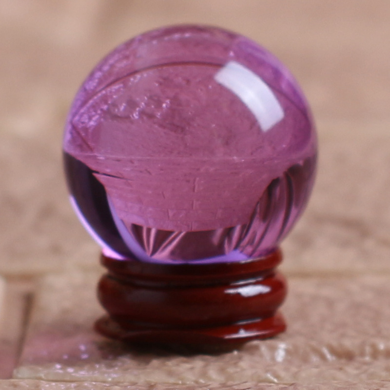 紫水晶球摆件人缘紫色玄关客厅办公室摆设人造紫水晶 紫水晶球直径4