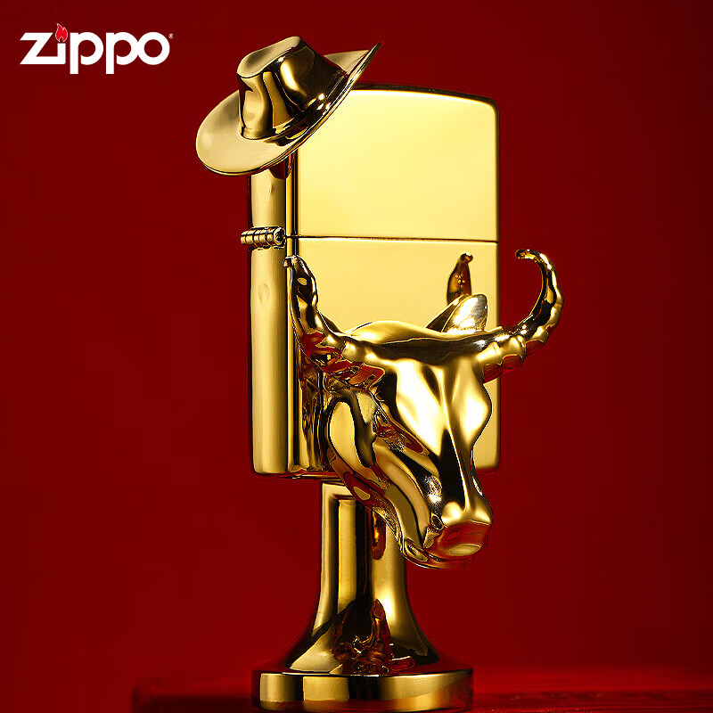 zippo打火机 金牛头2021牛年系列防风煤油火机送礼