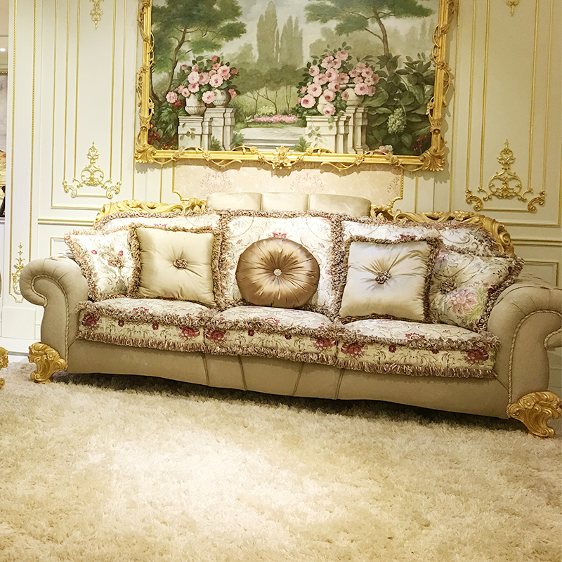 欧界金其利欧式新古典客厅大沙发奢华别墅三人位双人位新古典沙发