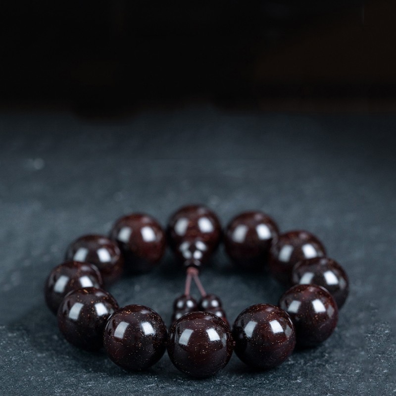 艺芝林满金星正宗印度小叶紫檀手串沉水佛珠男女文玩收藏级节日礼物 15mm