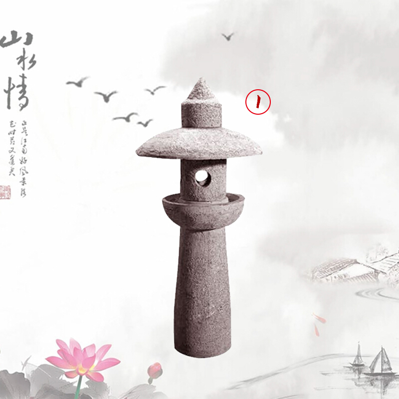 萬棠石燈籠青石仿古石燈日式庭院照明搭配流水石燈雕刻小石燈復古布置 1號高度60cm