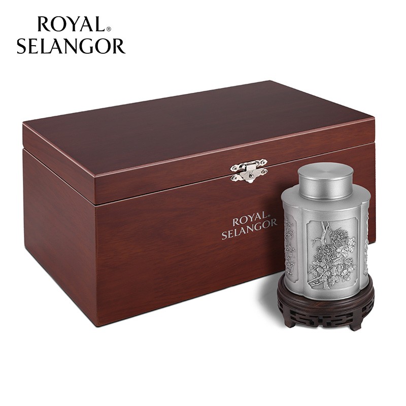 皇家雪兰莪（ROYAL SELANGOR） 皇家雪兰莪四季茶叶罐锡罐 工艺礼品密封茶叶罐茶具金属密封罐 014556中号（木盒装）