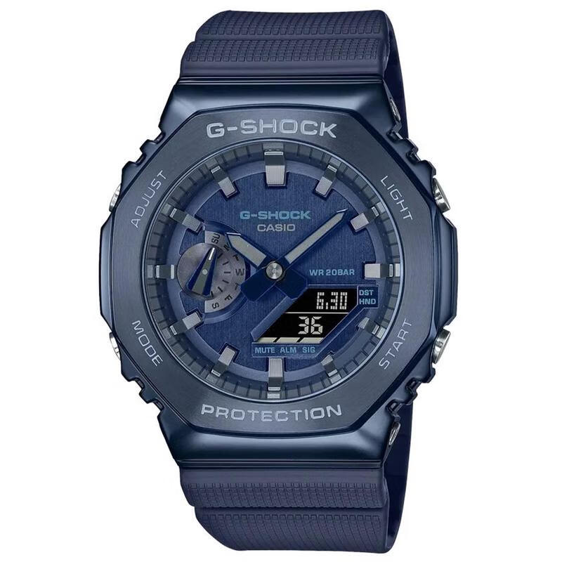 (casio)男女款腕表新款时尚百搭gm2100n-2a王一博同款树脂带手表 blue