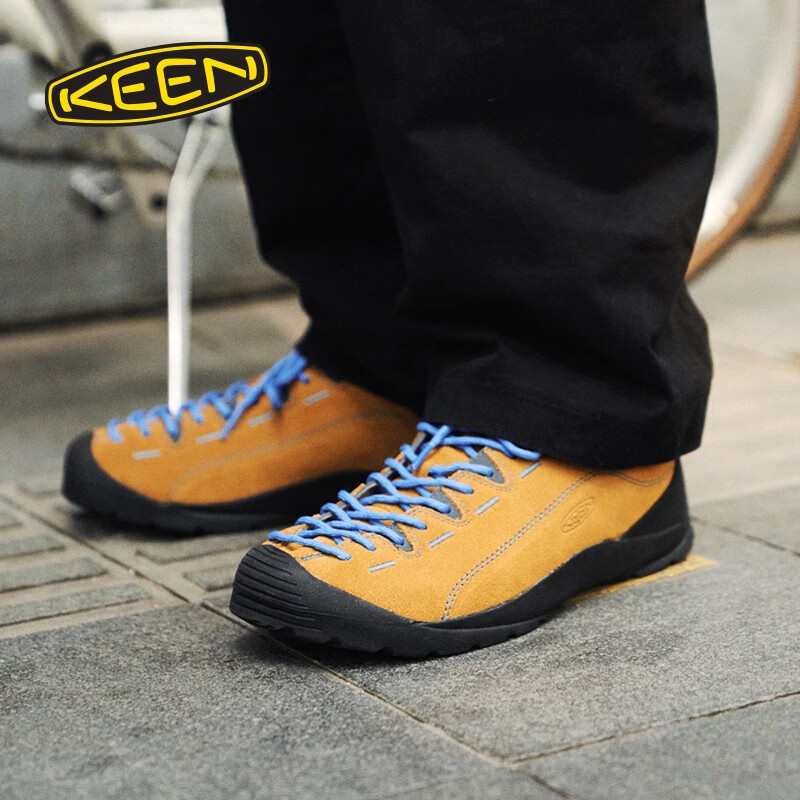 jasper 男子山系配色户外露营休闲防滑徒步鞋【多色款】 香料棕/蓝色