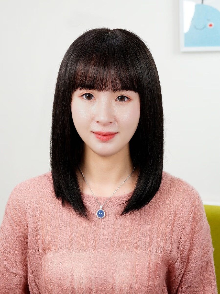 蒋小琳光头假发女长发真发全真人发自然全头套仿真中长款假头发的真