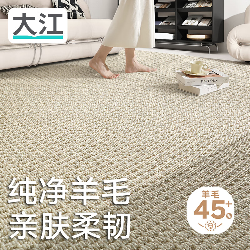 大江地毯客厅 轻奢高级感60%羊毛地毯卧室大面积免洗200x300cm
