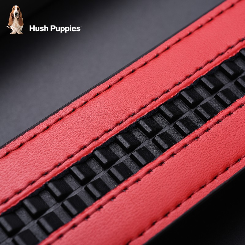 暇步士(Hush Puppies)本命年马年红腰带男真皮自动扣头层牛皮红色皮带裤带商务高端奢品 外黑内红948W 110cm