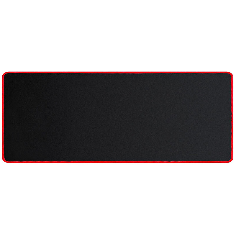 宜适酷(EXCO)简约纯黑鼠标垫大号800*300mm办公桌垫电竞游戏键盘垫锁边电脑书桌垫红包边0040