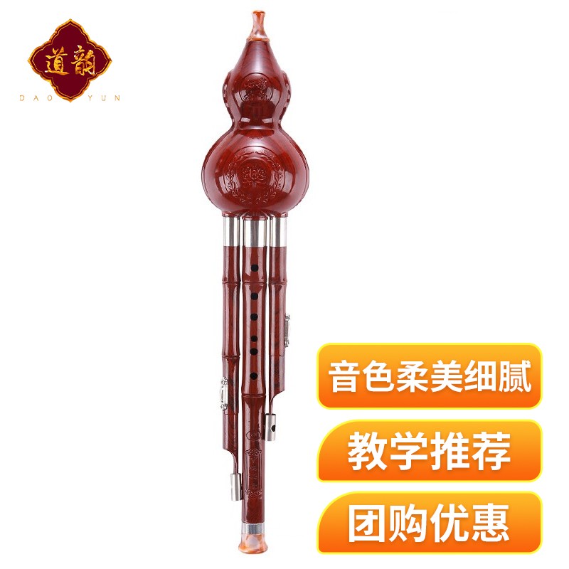 道韵葫芦丝初学者小学生儿童初学入门吹奏乐器三音葫芦丝 仿红木色【降B音】+礼包高性价比高么？