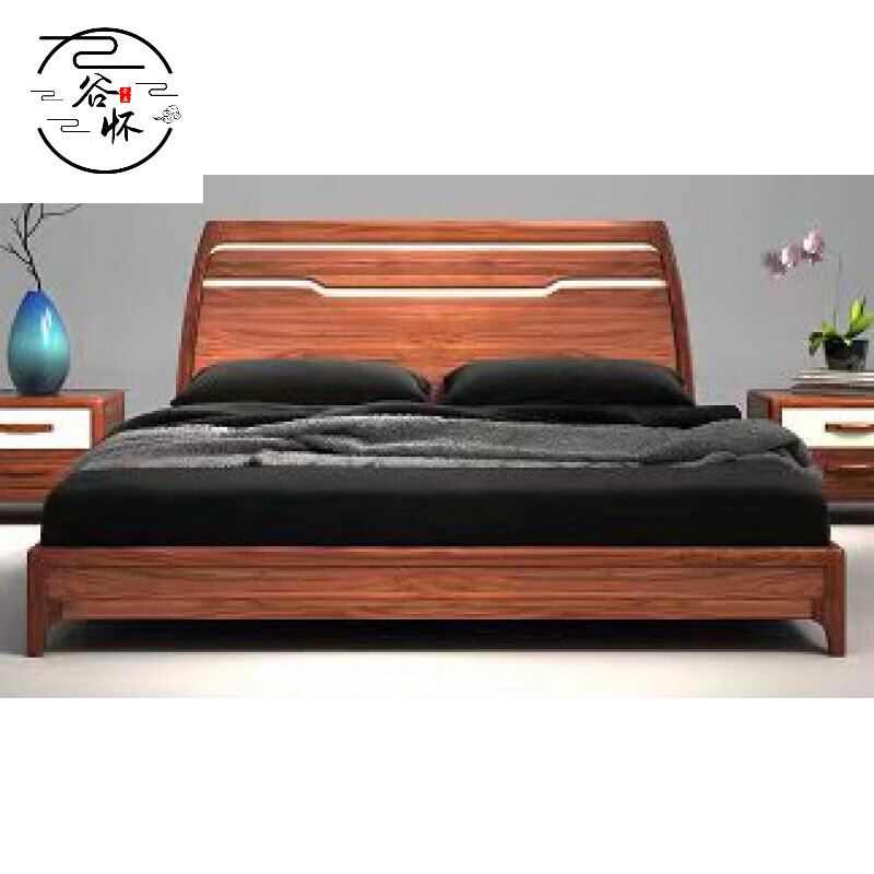 菩本家 实木床 1.8*2.0 高箱床主框架橡木实 1.8高箱床 1800mm*2000mm 箱框结构