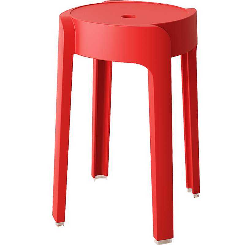 华恺之星 凳子 家用加厚塑料凳子高凳板凳休闲椅子简约彩色换鞋凳子 YK037 4把装蓝灰橘粉