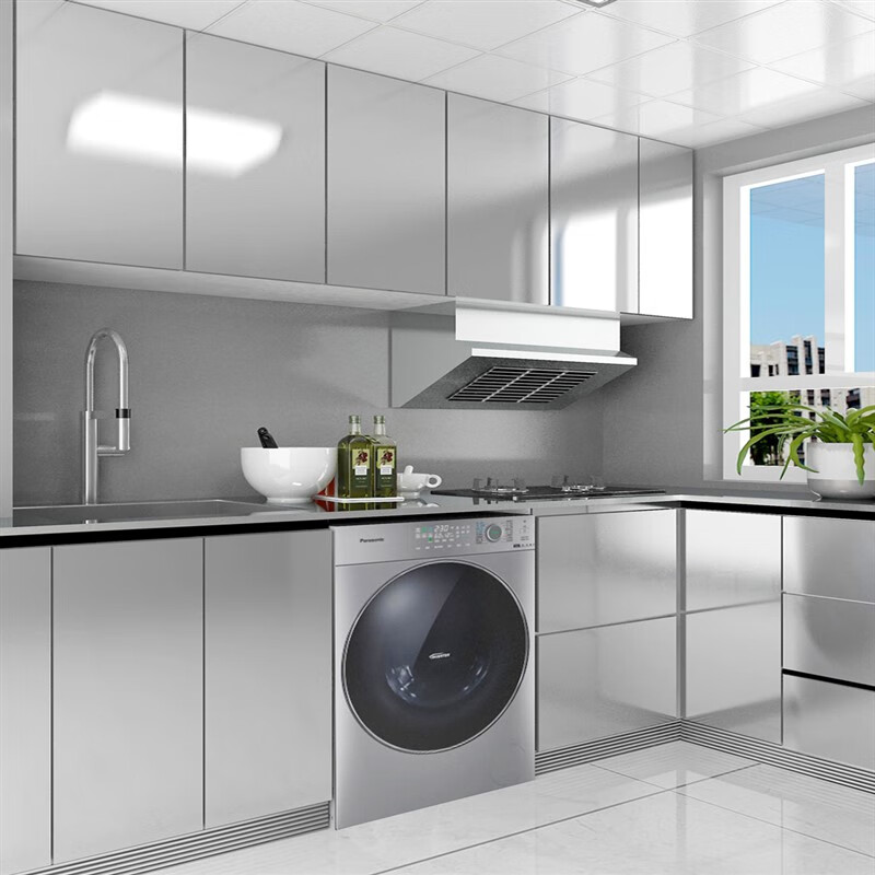 304不锈钢整体橱柜 高端不锈钢厨房橱柜厨柜定做整体304实厚台面 一米