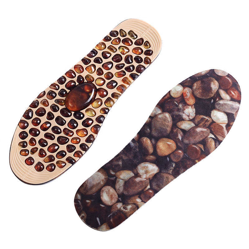 胭荃橡胶鹅卵石鞋垫穴位按摩点设计足底减压垫成人足疗男女老年人鞋垫