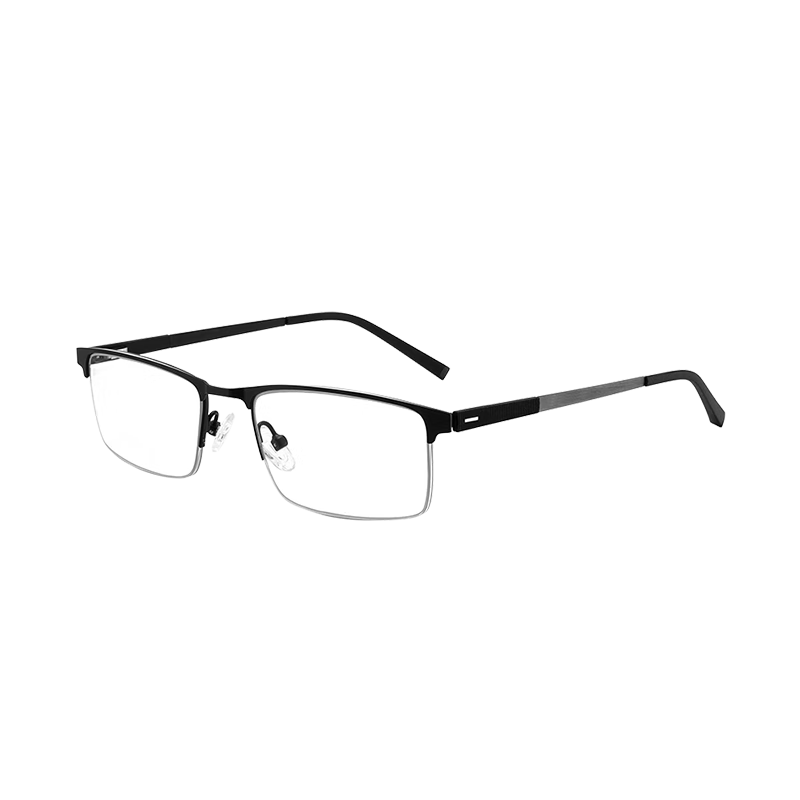 CAPONI 变色近视防蓝光眼镜男防辐射配度数超轻平光镜商务半框无螺丝设计