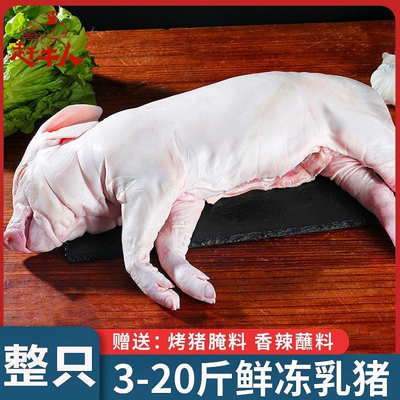 赶牛人荣昌白条小乳猪新鲜整只脆皮广式烤乳猪半成品小香猪精品小耳朵
