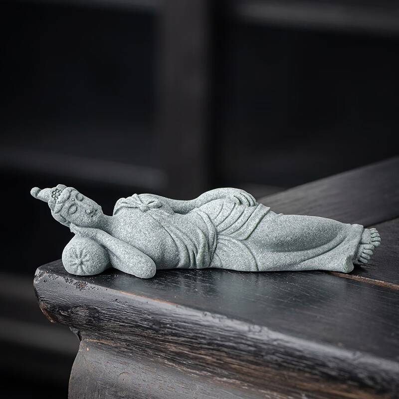 宇轩青砂石茶宠国潮敦煌飞天男菩萨居家办公装饰菩萨像家居摆件 青