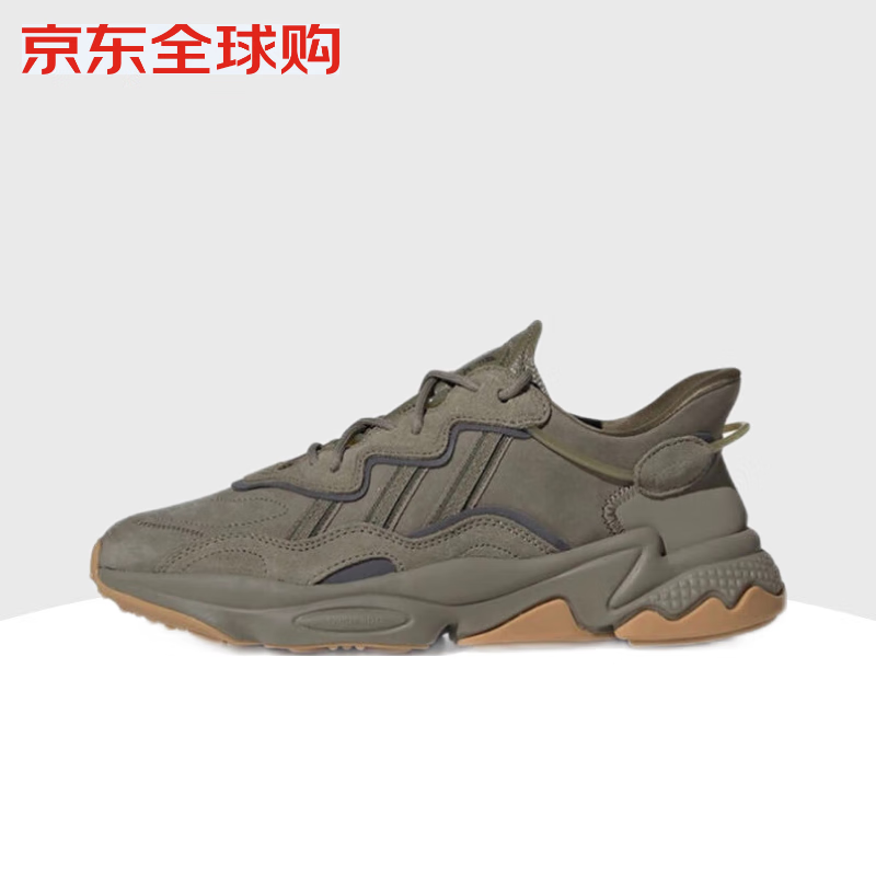阿迪达斯Ozweego运动防滑耐磨轻便低帮休闲鞋EE6461绿色43码