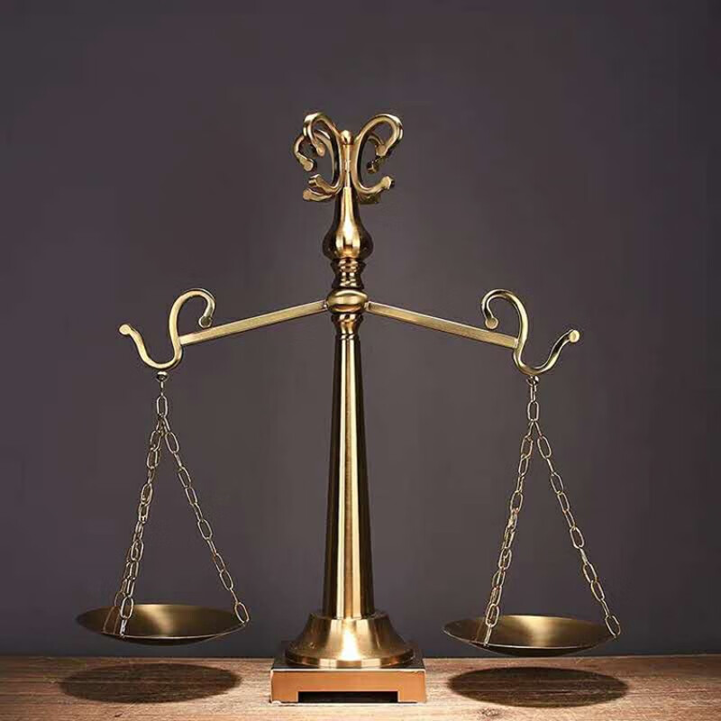 晗畅秤摆件五金电镀仿铜轻奢复古样板间家居软装饰品法律公平晗畅