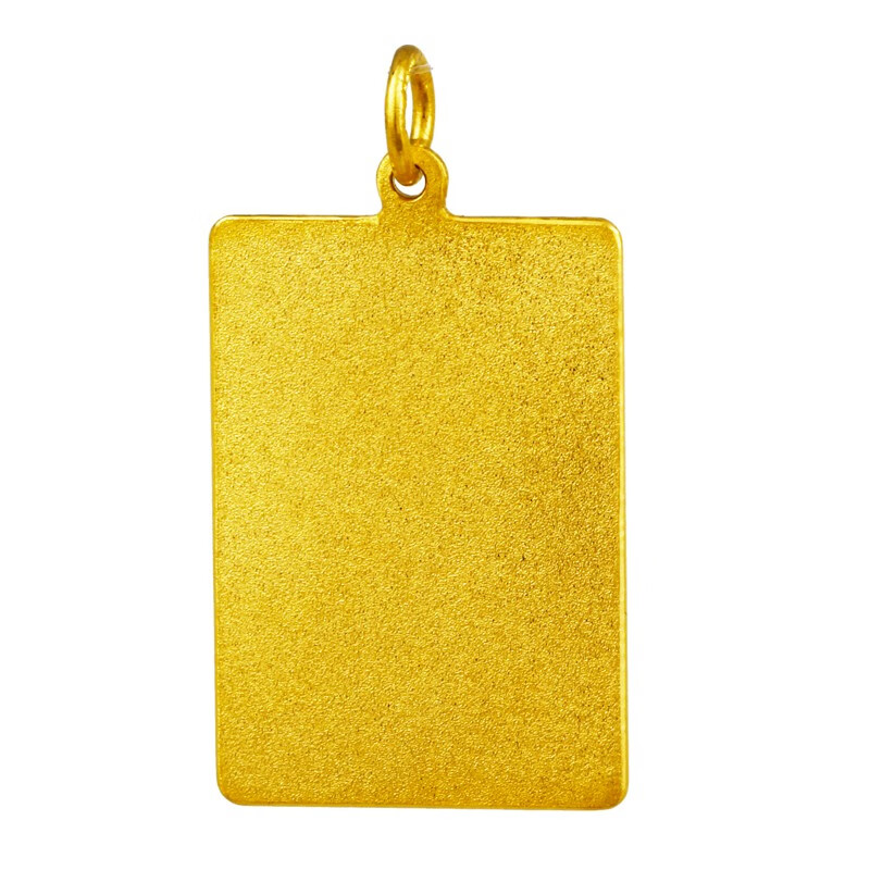 国华首饰黄金足金999平安无事牌 无字哑光吊坠 送爸爸送老公 约18.