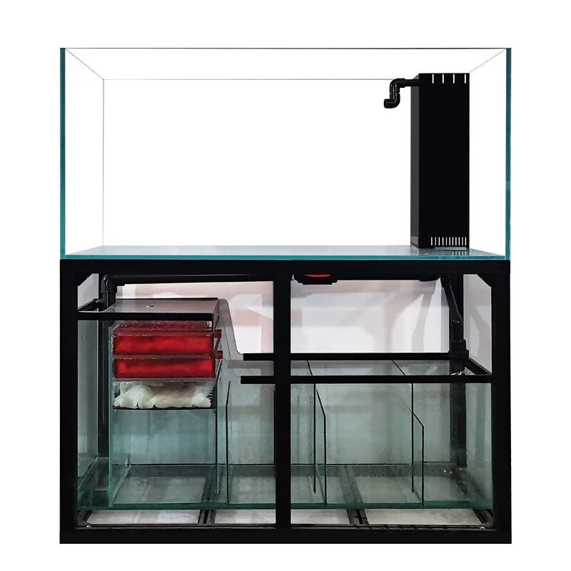 贝拉缘金晶超白鱼缸直角溢流底滤套餐海水乌龟龙鱼锦鲤大中小型客厅