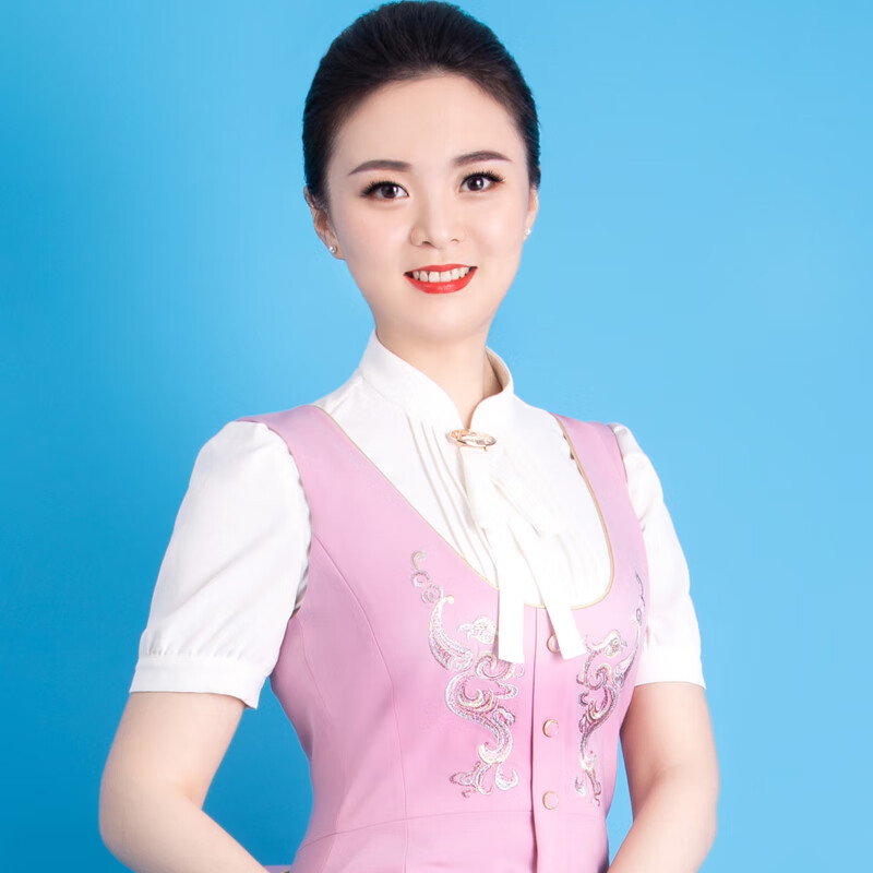 勤度吉祥航空空姐制服女夏粉色医美容院职业套装导购前台工服定制 短.