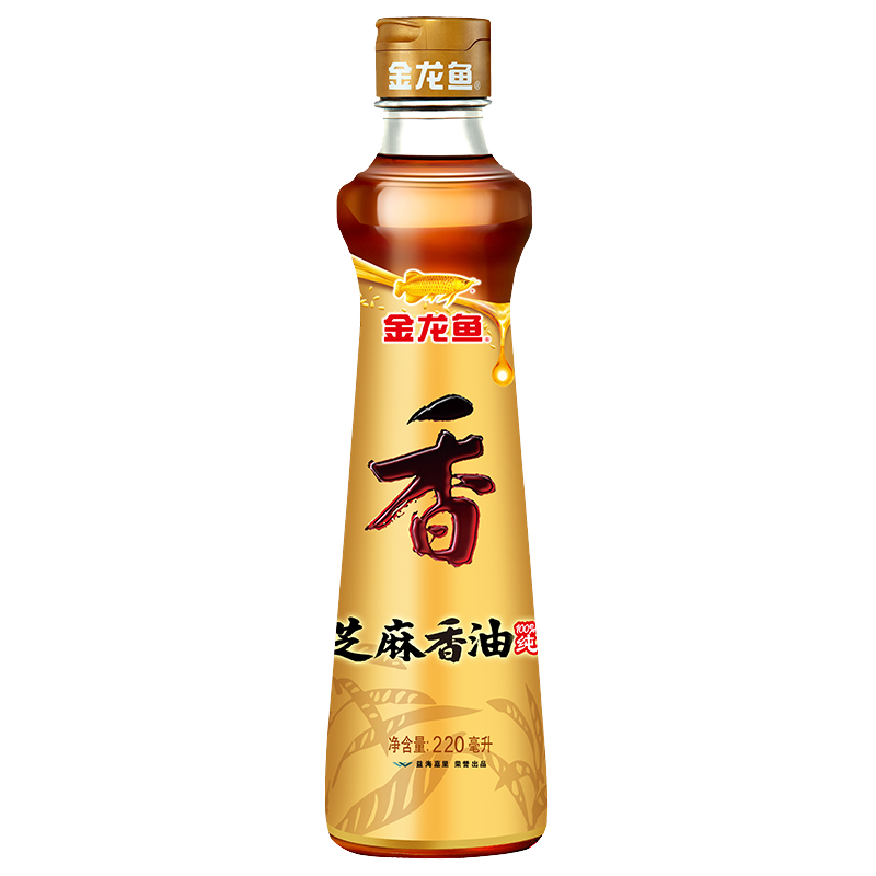 金龙鱼纯芝麻香油 220ml【一级】凉拌 调味 烹饪 火锅 调味油  玻璃瓶