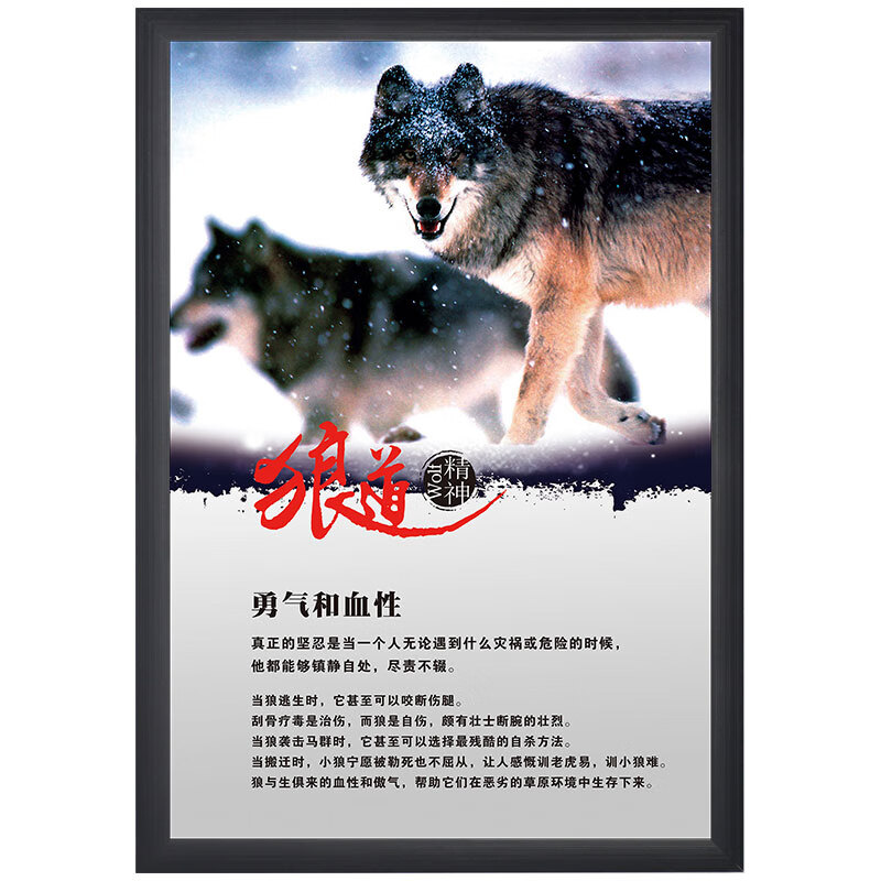 图幻狼性团队文化公司励志挂画办公室壁画狼性精神标语企业墙面装饰画