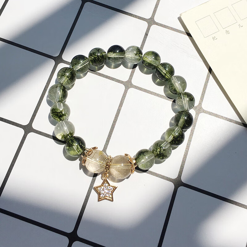 佩曼绿幽灵手链男女爆花绿绿金发晶包金手链 聚宝盆事业顺利 手腕13