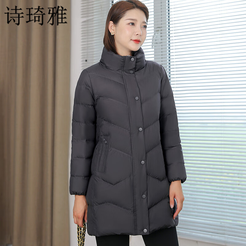 诗琦雅 中年妈妈羽绒服冬季中老年女装外穿洋气加厚保暖防寒服韩版