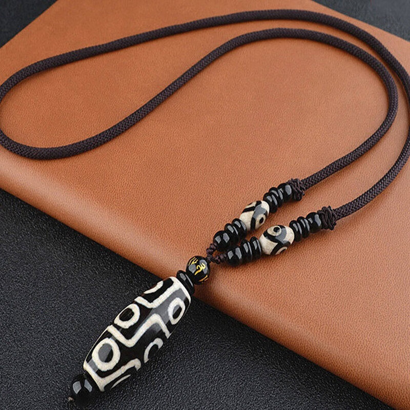 慕思语(musiyu)藏式九眼天珠毛衣链挂链男女民族风挂链玛瑙天珠项链