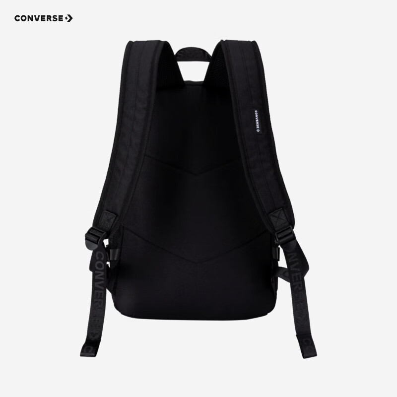 Converse匡威儿童书包款初高中生双肩包男女通用背包学生包包 正黑色 M【30*13.5*43cm 约17L】