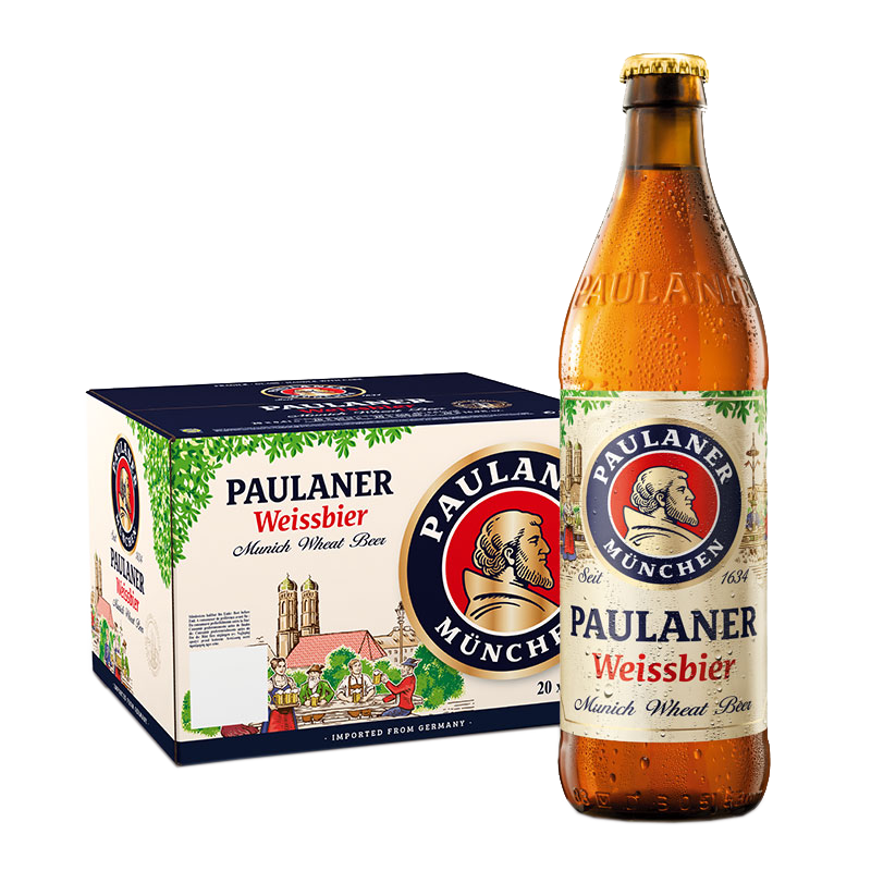 PAULANER 保拉纳 经典小麦白啤 500ml*20瓶德国进口