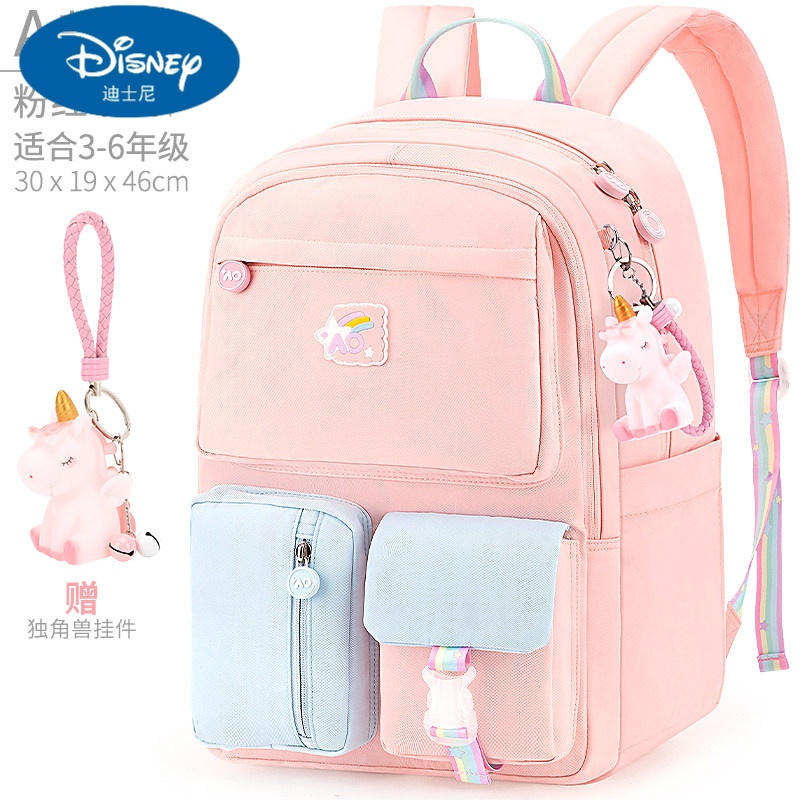 disney)书包小学生女童一三四年级公主女孩轻便儿童护脊减负双肩包 a