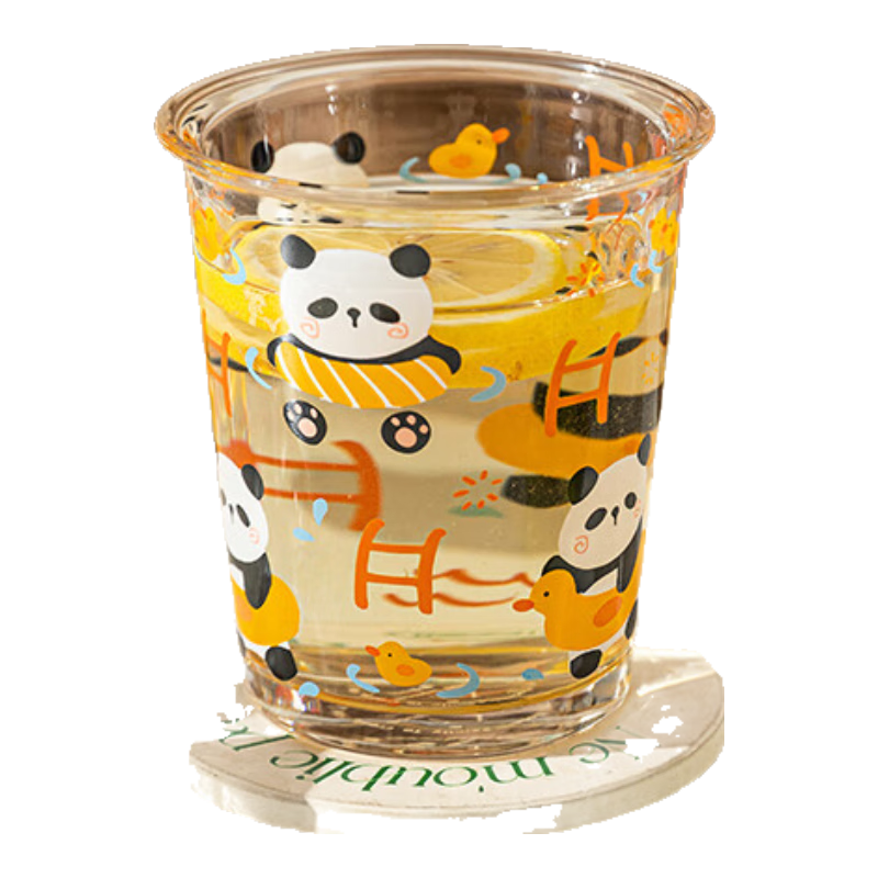 摩登主婦玻璃杯女卡通杯子家用喝水杯翻口杯牛奶杯果汁杯320ml
