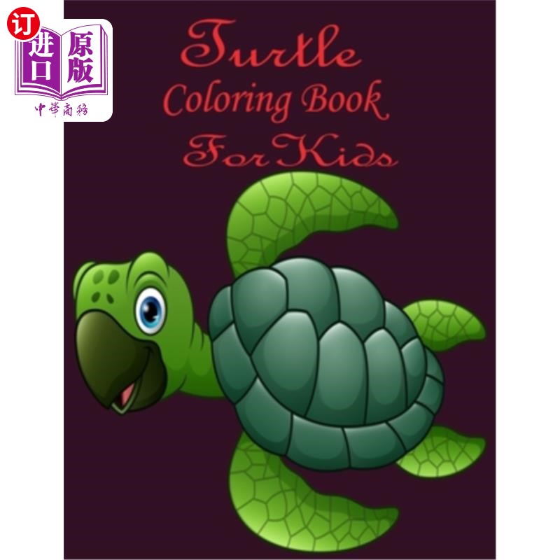 海外直订turtle coloring book for kids: kids coloring book for