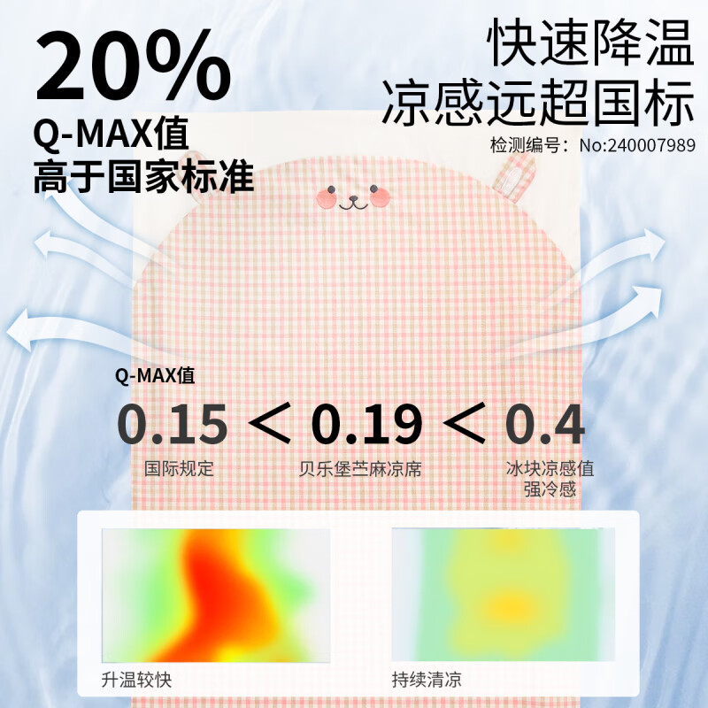 贝乐堡婴儿凉席苎麻夏季儿童宝宝床软席垫子幼儿园宿舍单人床单吸汗透气 【升级双面苎麻款】小兔 140*70cm