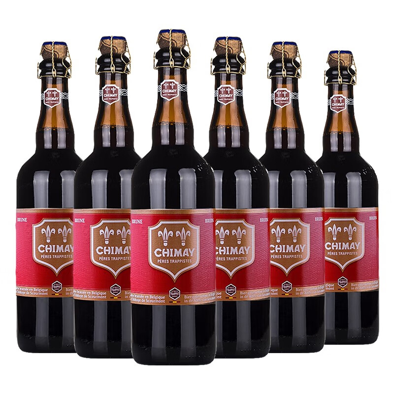 智美（Chimay）比利时进口精酿修道院啤酒智美红帽白帽蓝帽750ml组合装 智美红帽 750mL 6瓶