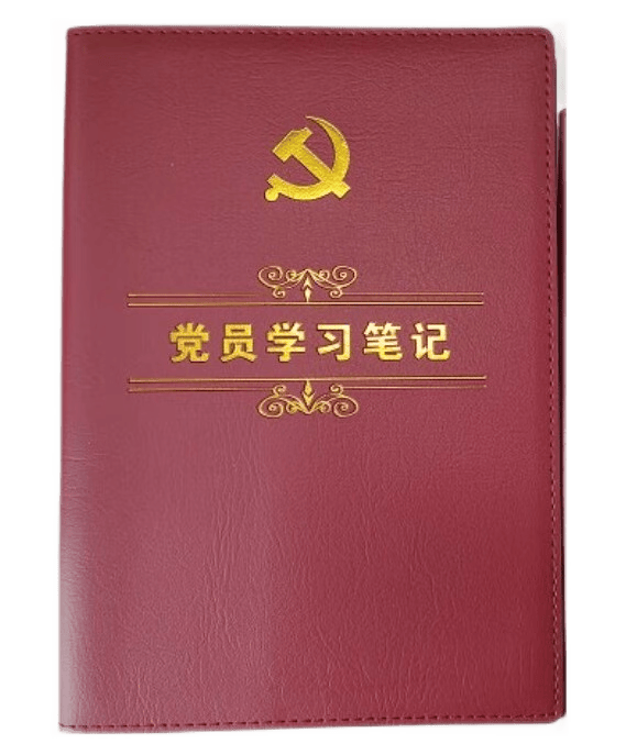 党员学习笔记本 A5/100张 1本装 皮面商务会议记录日记本 红棕色