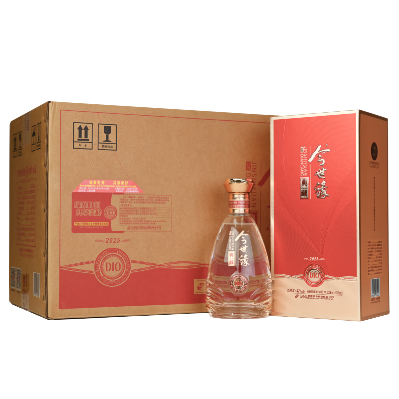 今世緣 典藏D10濃香型/幽雅醇厚型白酒42度 500ml*6瓶 整箱裝父親節禮物