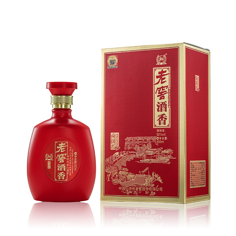 泸州 老窖酒香酒 南国红 浓香型 52度 500ml 单瓶装 52度