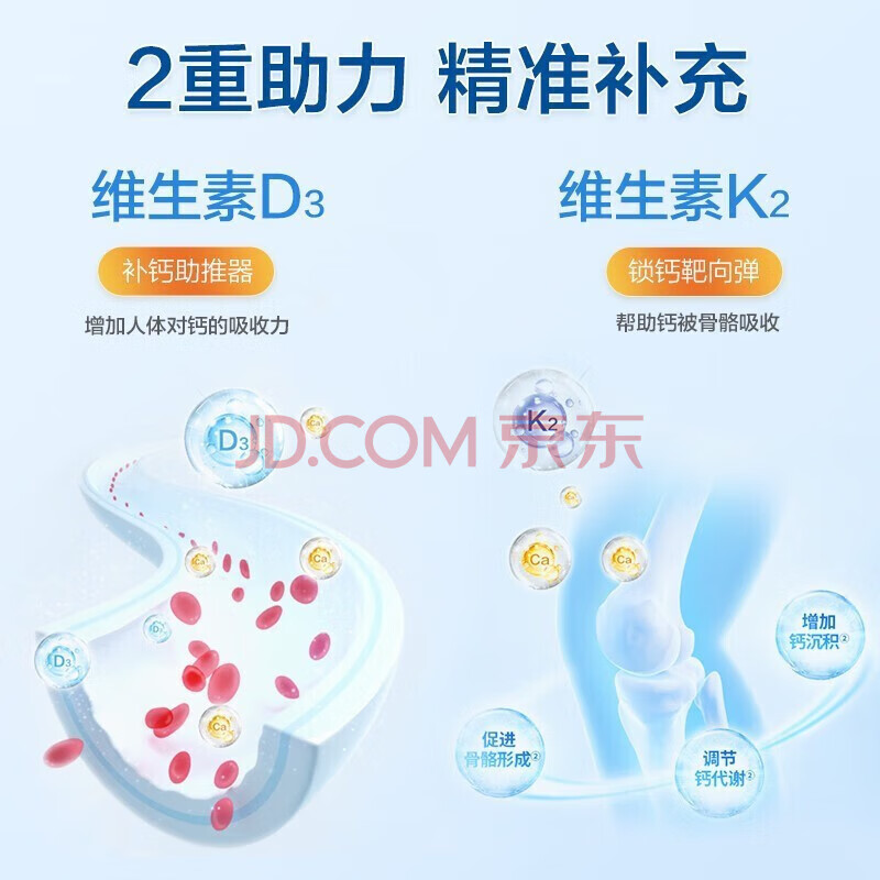 汤臣倍健一盒200片钙片成人腿抽筋中老年人骨质疏松孕妇青少年补钙 2盒200片