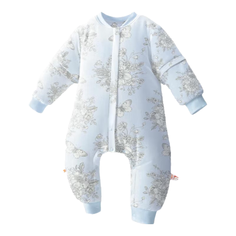 良良（liangliang）儿童睡袋儿童秋冬分腿新生儿睡袋宝宝防踢被子神器纯棉保暖 夹棉款【适合15-20℃】翩翩蓝 XL码（建议身高90-105CM）