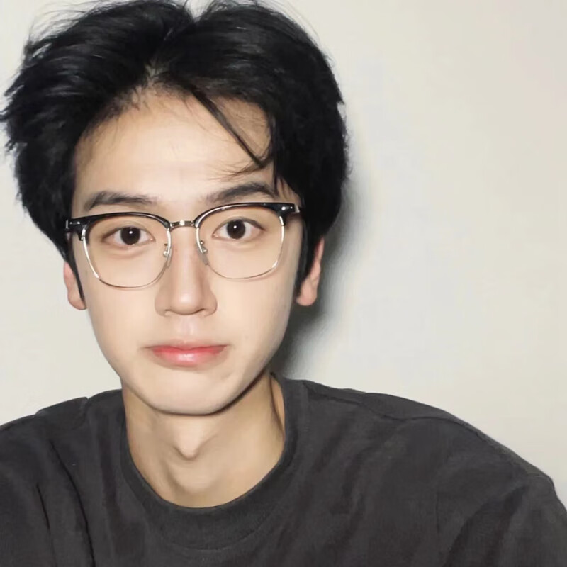 斯文败类眼镜男款半框理工大脸痞帅潮复古眼睛框镜架可配度数 黑银框